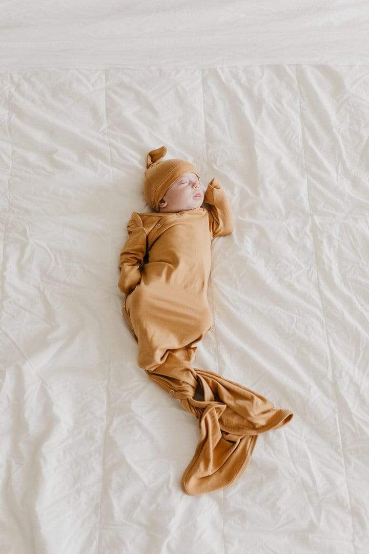 Dune Newborn Knotted Gown Copper Pearl Lil Tulips