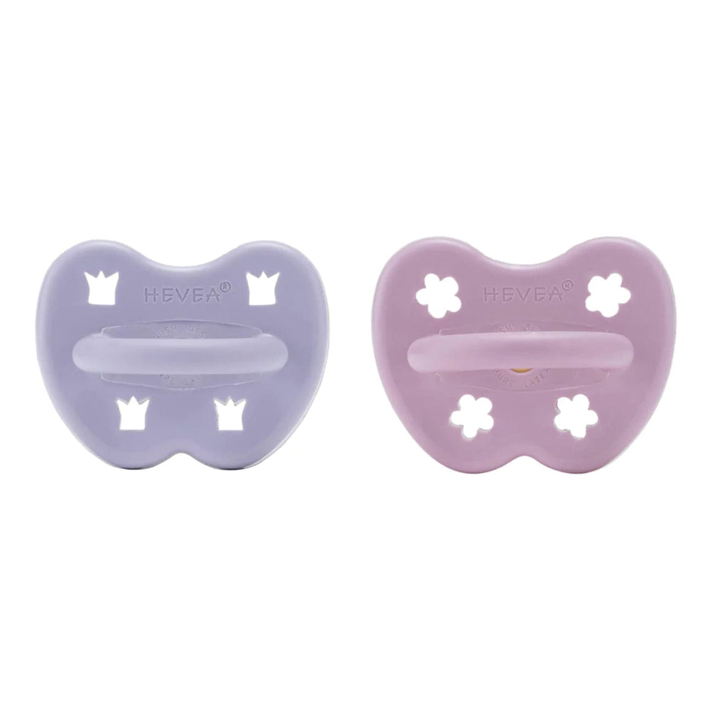 Dusty Violet & Light Orchid Round Pacifier 2 Pack (3-36 Months) Hevea Hevea Lil Tulips