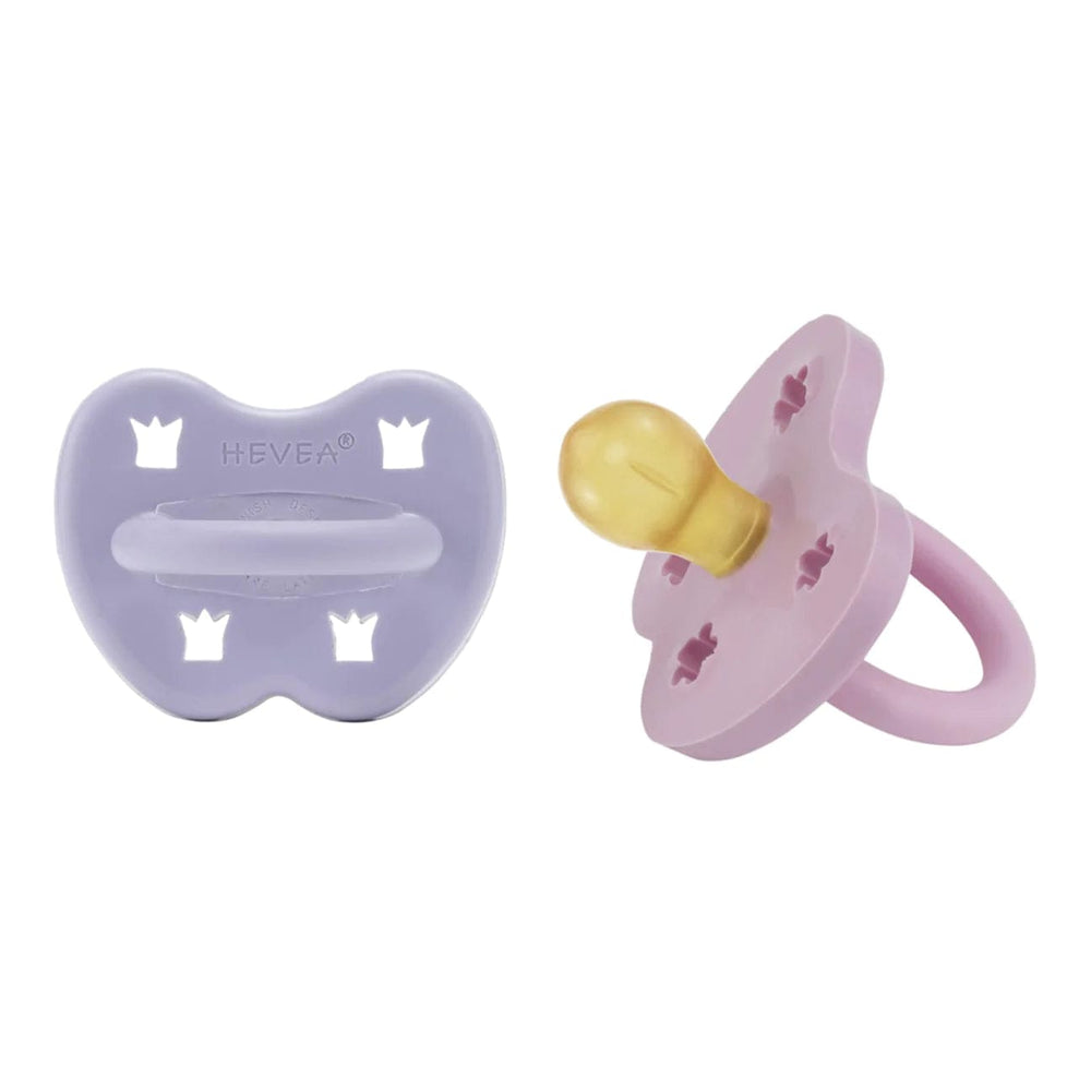 Dusty Violet & Light Orchid Round Pacifier 2 Pack (3-36 Months) Hevea Hevea Lil Tulips