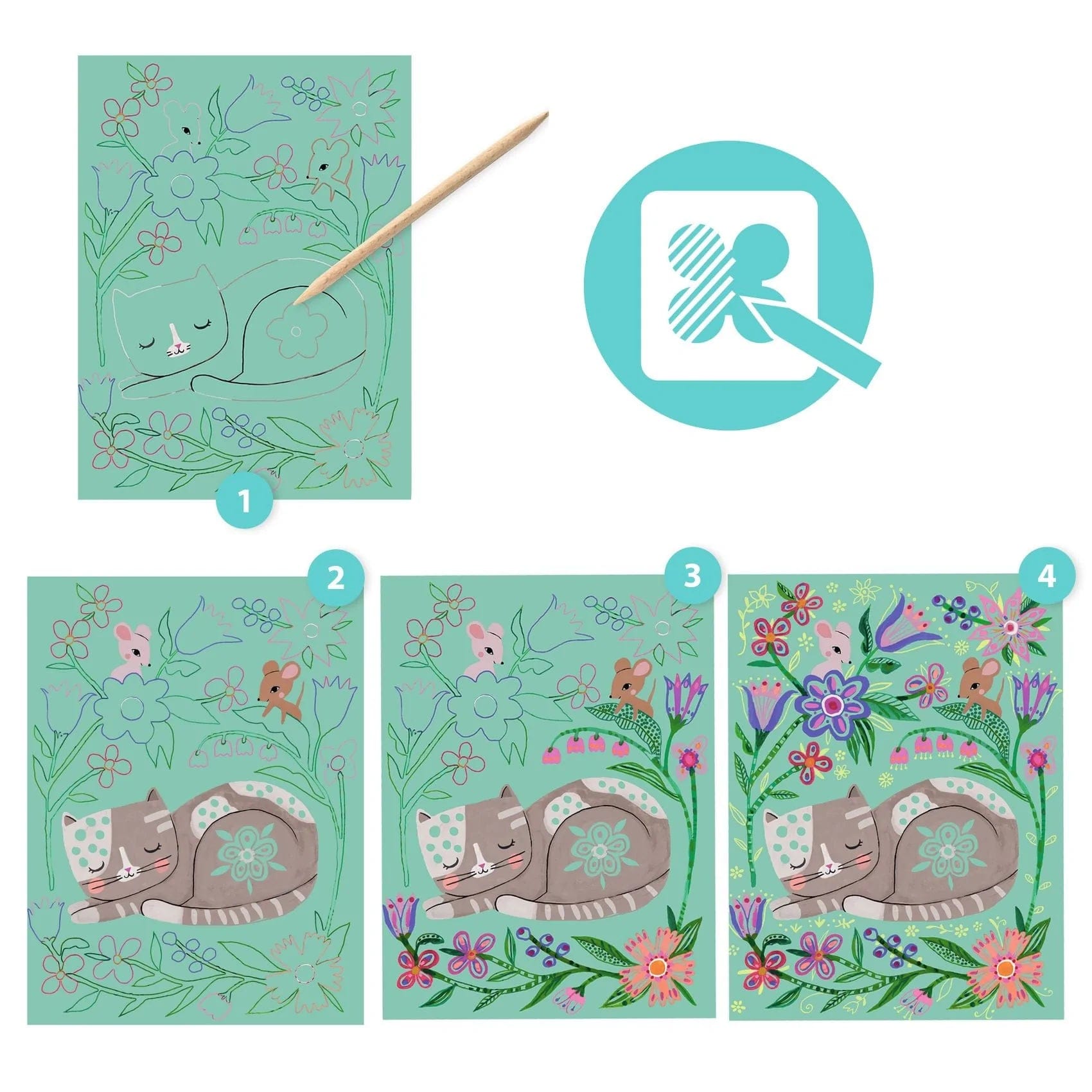 Encounters Scratch Cards Djeco Lil Tulips