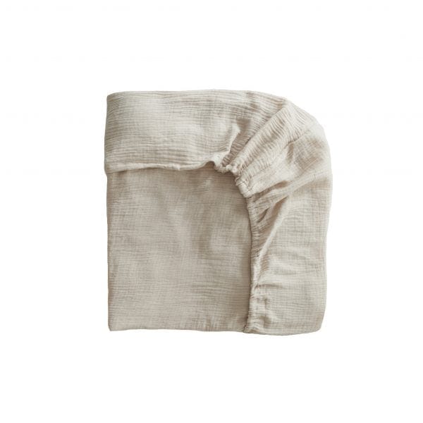 Extra Soft Muslin Crib Sheet (Fog) Mushie Lil Tulips