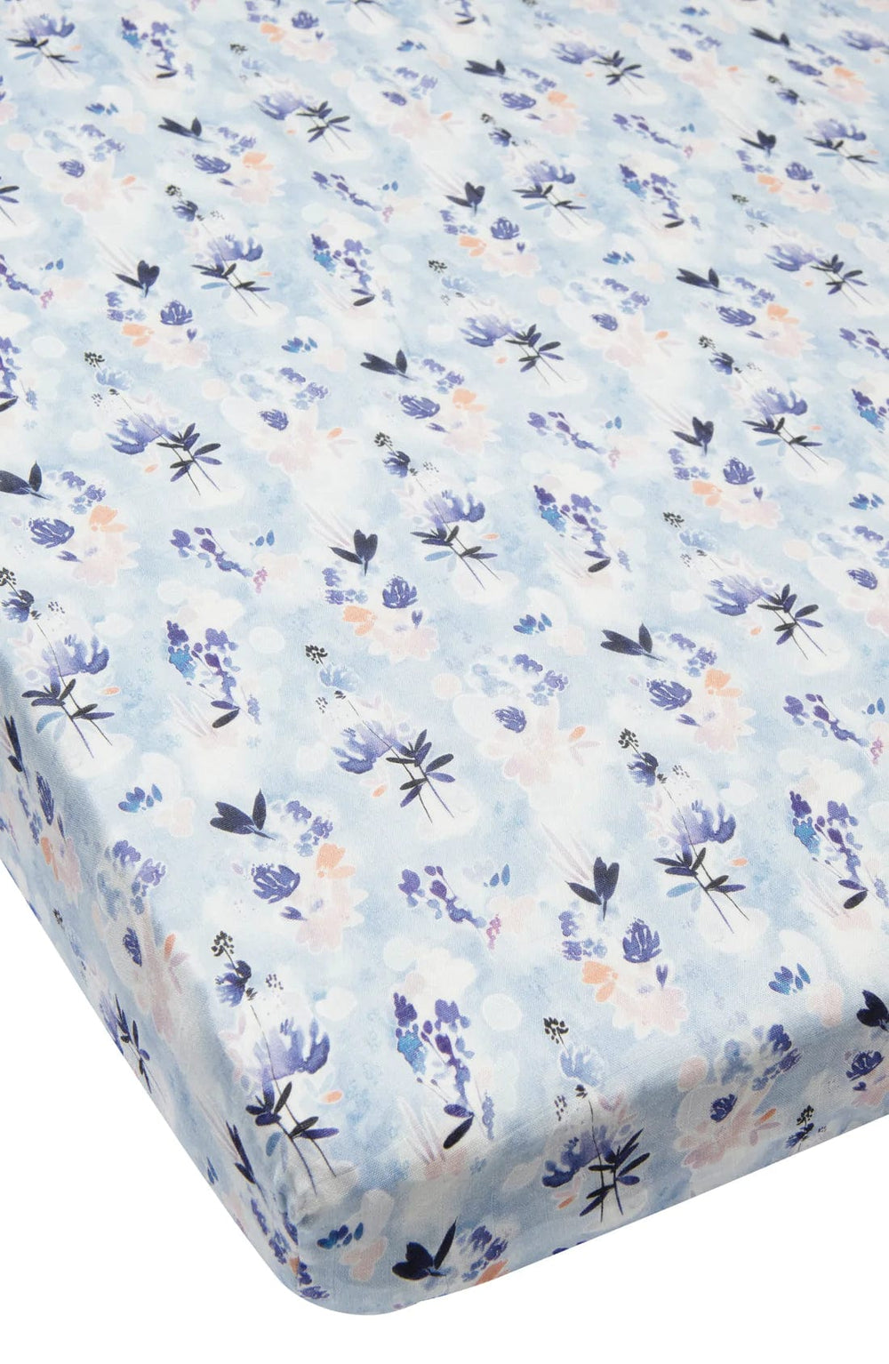 Fitted Crib Sheet - Ink Floral LouLou Lollipop Lil Tulips