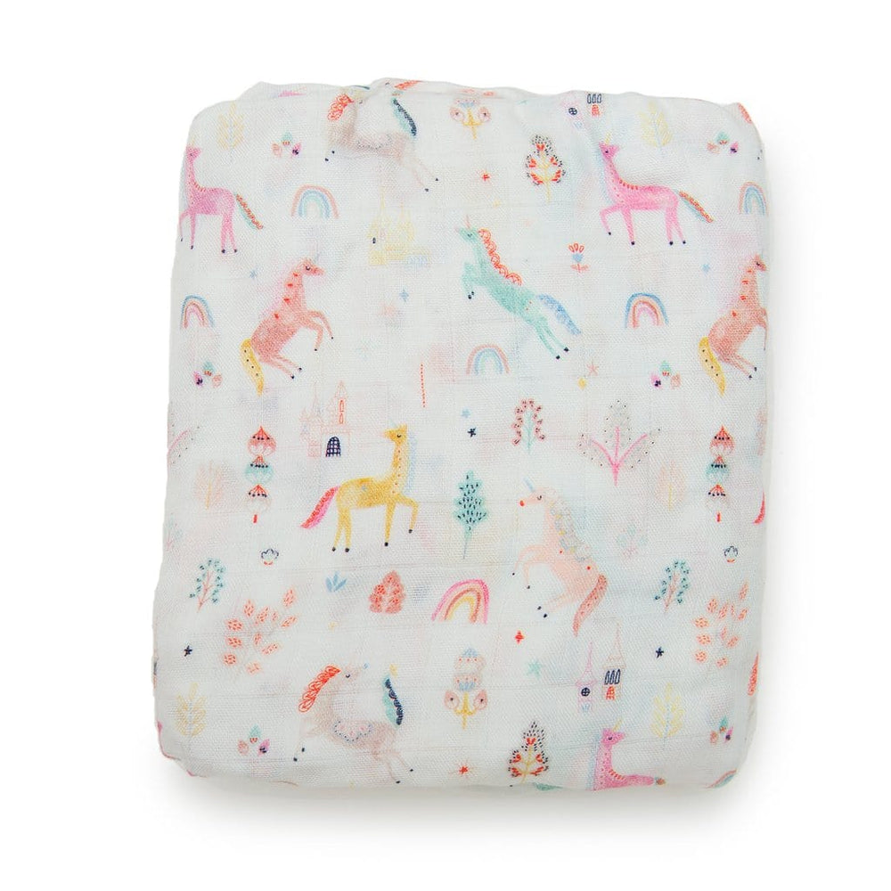 Fitted Crib Sheet - Unicorn Dream LouLou Lollipop Lil Tulips