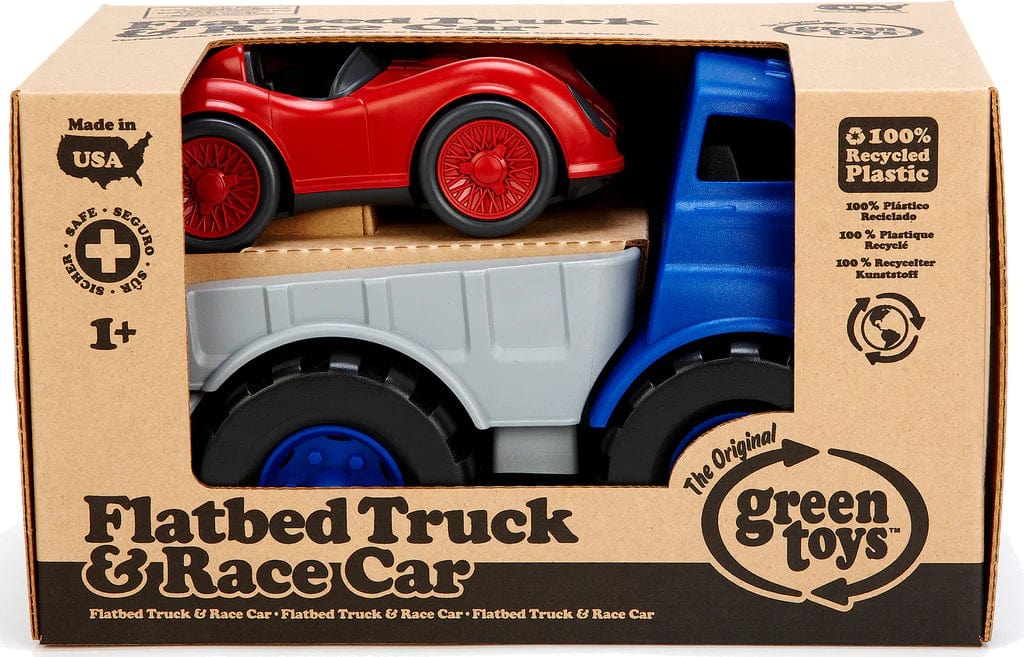 Flatbed and Race Car Toy Green Toys Lil Tulips