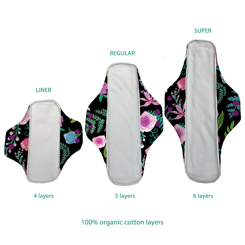 Floribunda Sampler 3 Pack - Organic Cotton Menstrual Pad Thirsties Lil Tulips