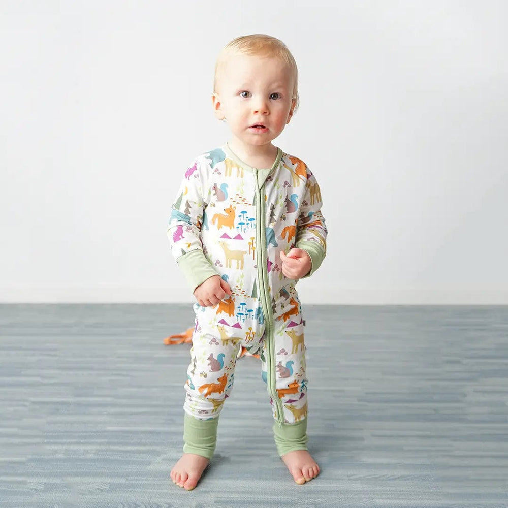 Forest Animals Bamboo Convertible Romper Sleeper Pajamas Emerson and Friends Baby & Toddler Clothing Lil Tulips