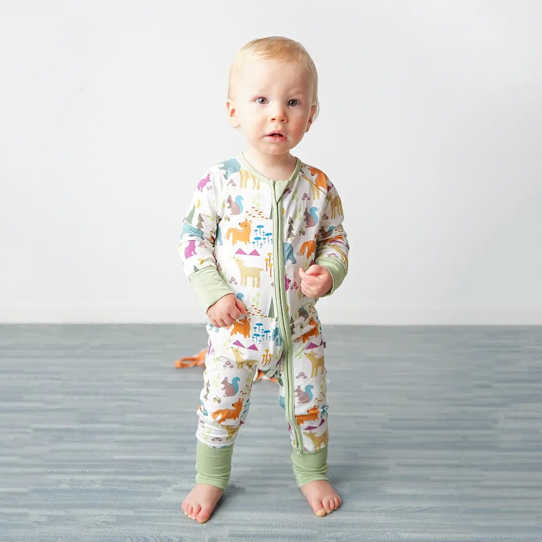 beproeving wasmiddel federatie Forest Animals Bamboo Convertible Romper Sleeper Pajamas | Emerson and  Friends