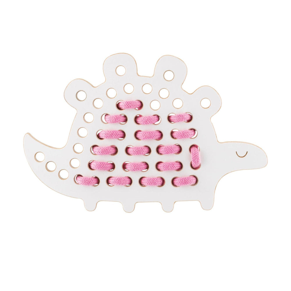 Freddie the Dinosaur, Wooden Lacing Toy Milin Lil Tulips