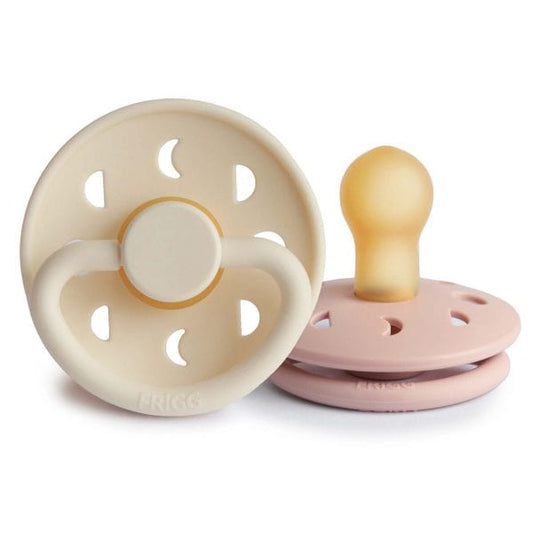 FRIGG Moon Natural Rubber Baby Pacifier (Blush / Cream) Frigg Pacifiers & Teethers Lil Tulips
