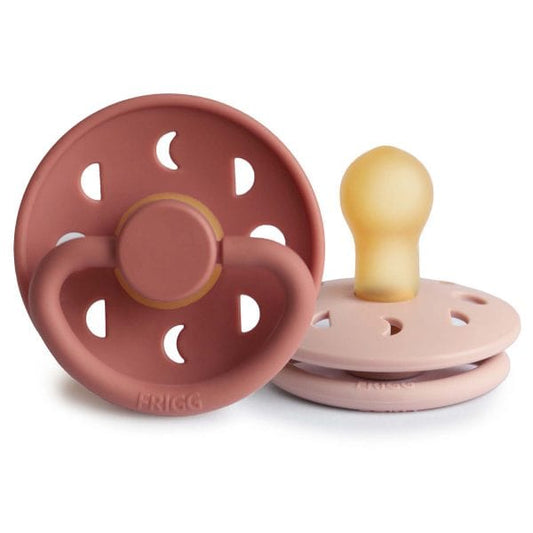 FRIGG Moon Natural Rubber Baby Pacifier (Blush / Powder Blush) Frigg Pacifiers & Teethers Lil Tulips