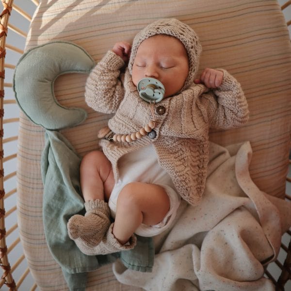 FRIGG Moon Silicone Baby Pacifier (Sage / Portobello) Frigg Final Sale Lil Tulips