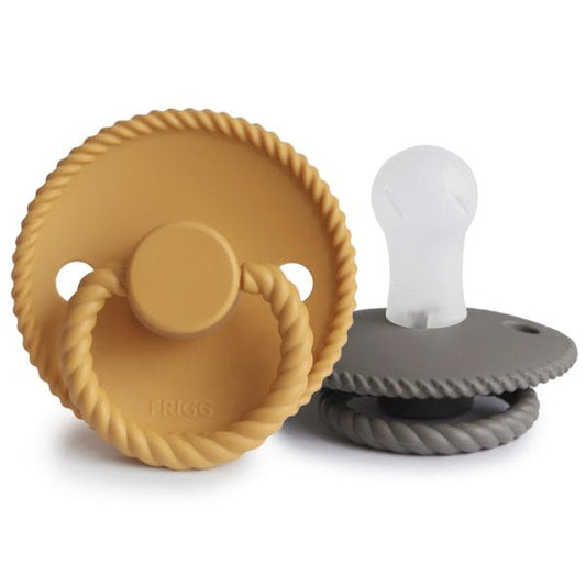 FRIGG Rope Silicone Baby Pacifier (Honey Gold / Portobello) Frigg Final Sale Lil Tulips