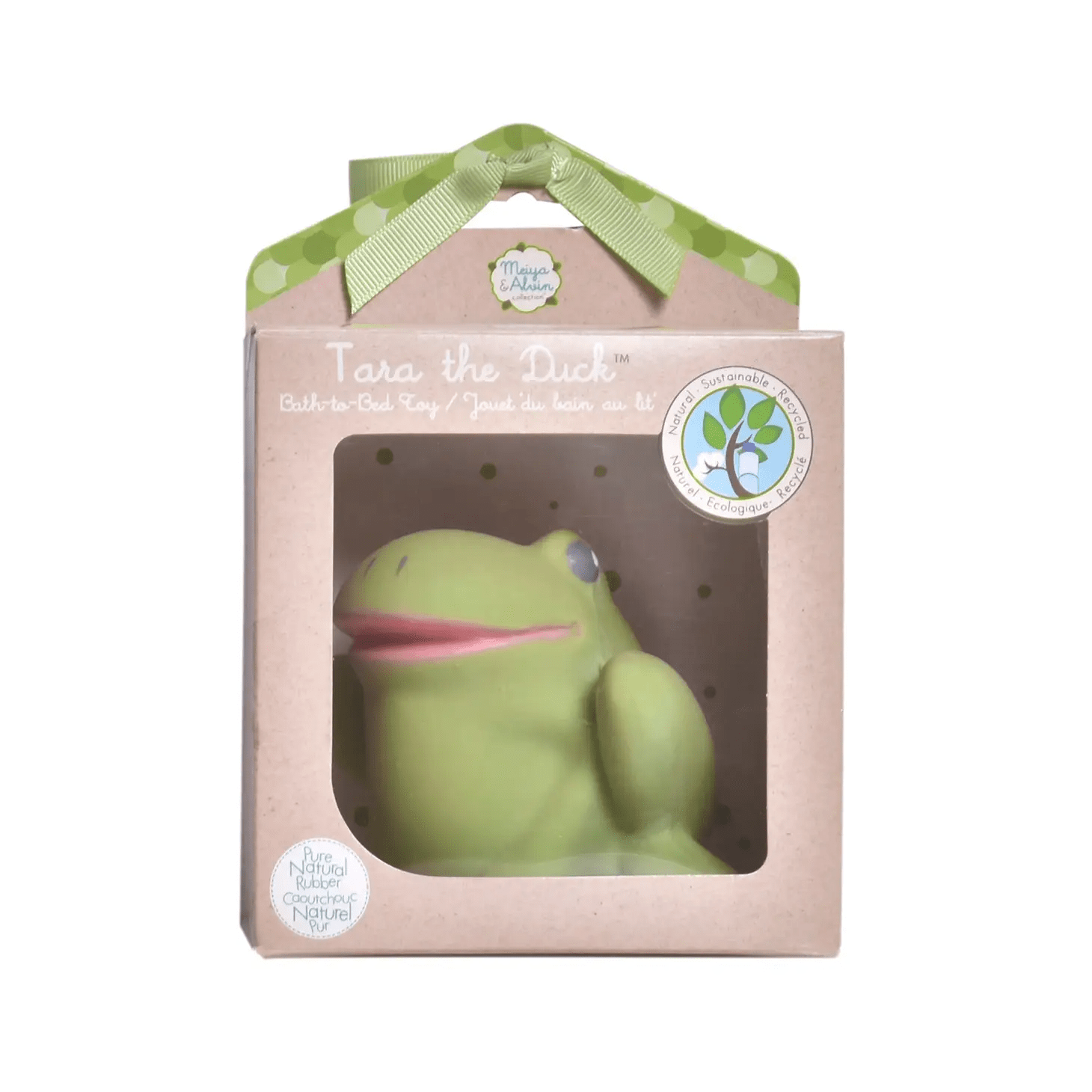Gemba the Frog Natural Rubber Teether, Rattle & Bath Toy Tikiri Toys Lil Tulips