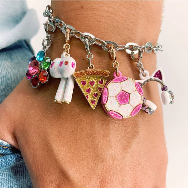 Glitter Pizza Charm Charm It! Bracelets Lil Tulips
