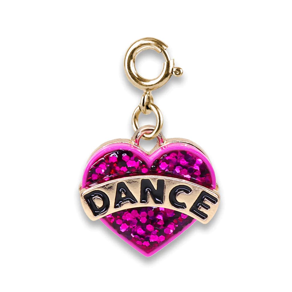 Gold Glitter Dance Heart Charm Charm It! Bracelets Lil Tulips