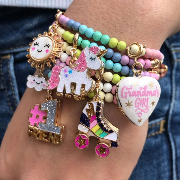 Gold Glitter Unicorn Charm Charm It! Bracelets Lil Tulips