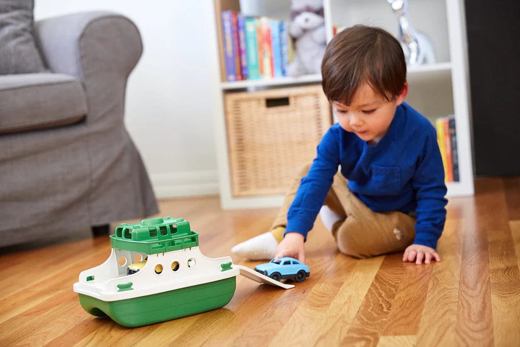 Green Ferry Boat with Mini Cars Green Toys Lil Tulips