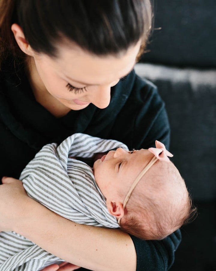 Grey Stripe Cotton Swaddle Little Unicorn Lil Tulips