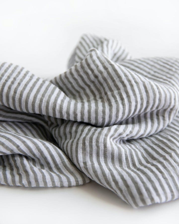 Grey Stripe Cotton Swaddle Little Unicorn Lil Tulips