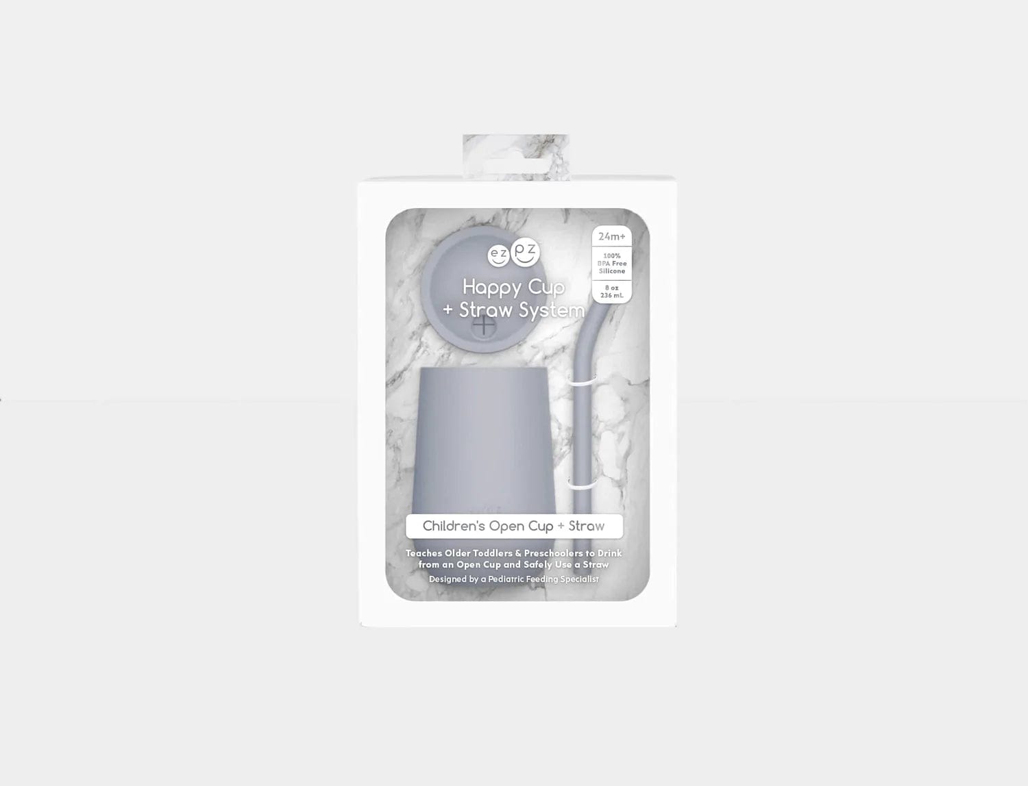 Happy Cup + Straw System - Pewter Ezpz Lil Tulips