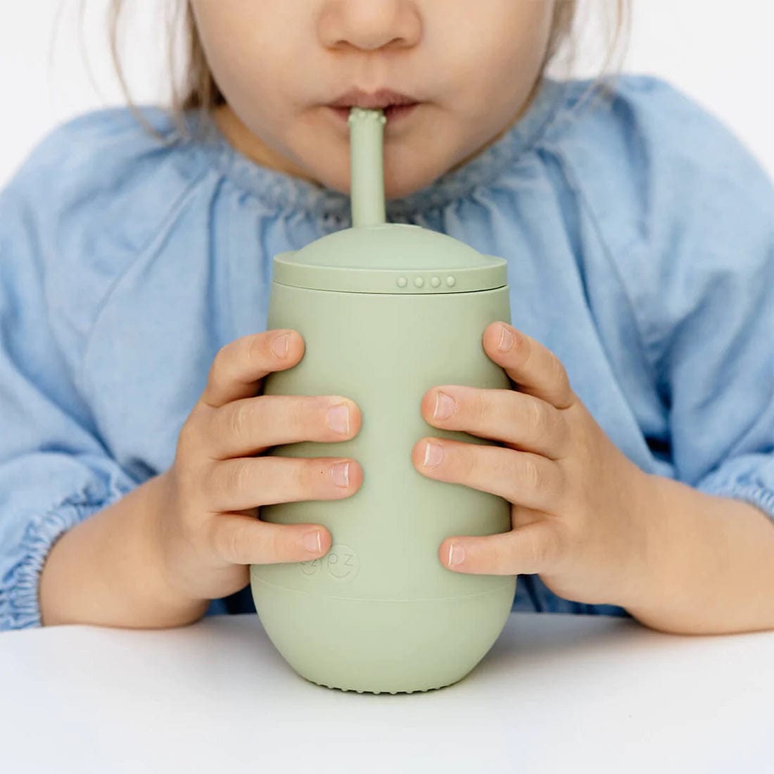 Happy Cup + Straw System - Sage Ezpz Lil Tulips