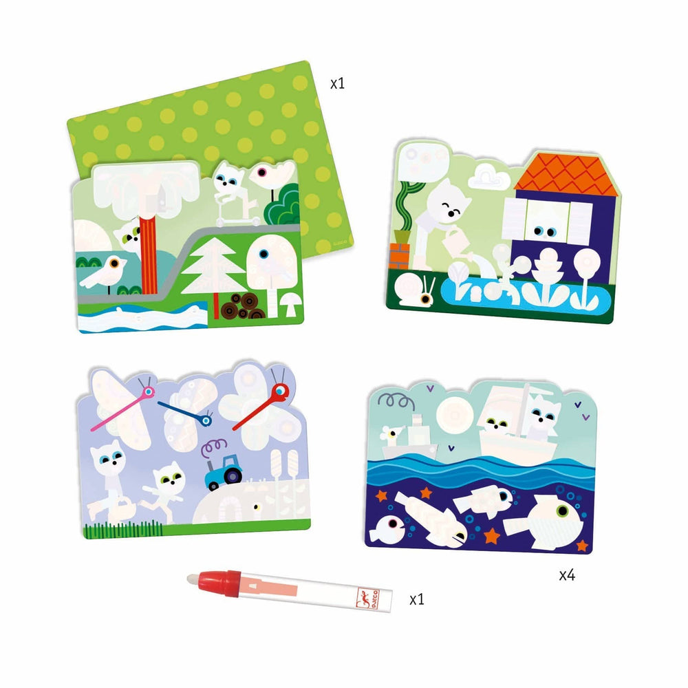 Hidden in the Garden Paint with Water Activity Set Djeco Lil Tulips