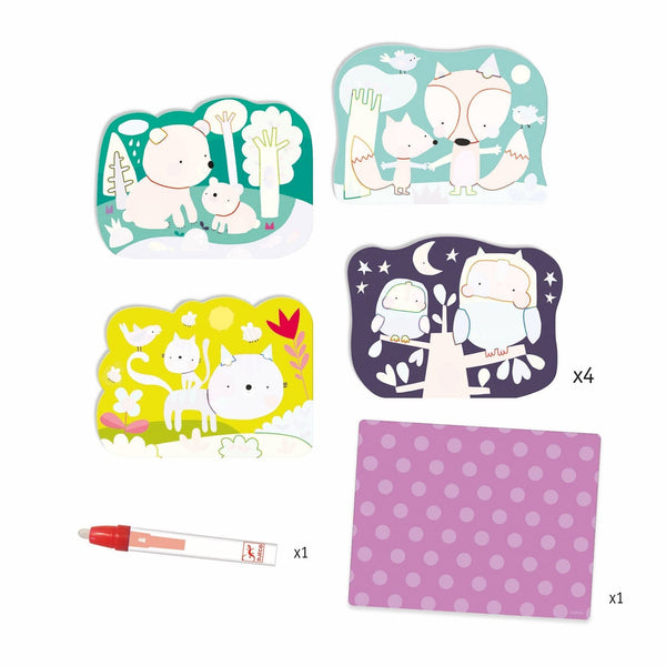 Hidden in the Woods Paint with Water Activity Set Djeco Lil Tulips