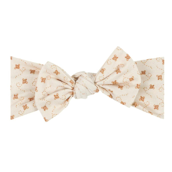 Hunnie Knit Headband Bow Copper Pearl Lil Tulips