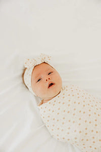 Hunnie Knit Headband Bow Copper Pearl Lil Tulips