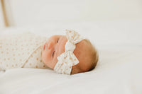 Hunnie Knit Headband Bow Copper Pearl Lil Tulips