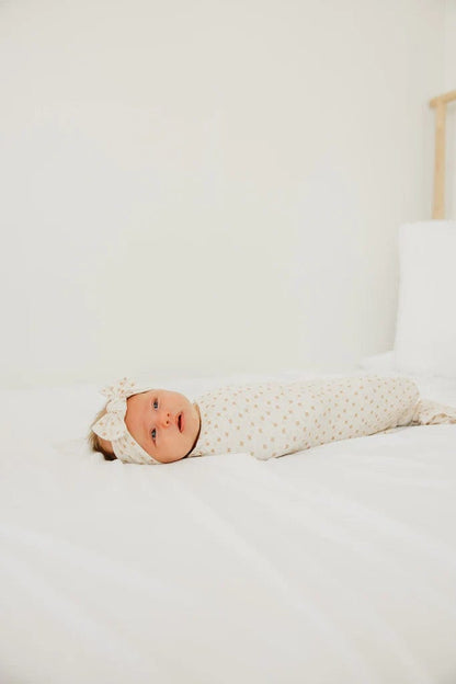 Hunnie Knit Swaddle Blanket Copper Pearl Lil Tulips