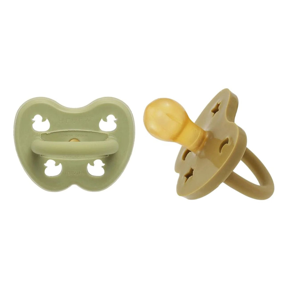 Hunter Green & Olive Round Pacifier 2 Pack (3-36 Months) Hevea Hevea Lil Tulips