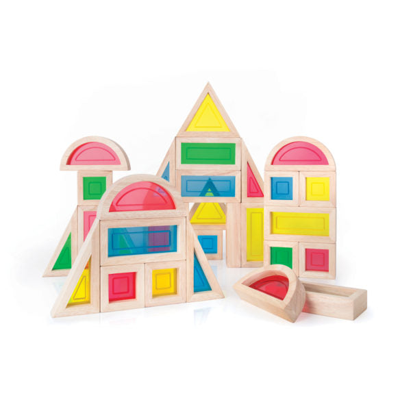 Rainbow Wooden Blocks 30 Piece Set