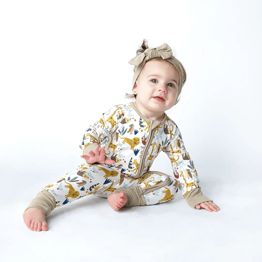 Jungle Friends Bamboo Convertible Romper Sleeper Pajamas Emerson and Friends Baby & Toddler Clothing Lil Tulips