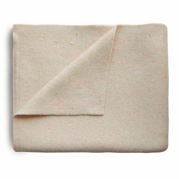 Knitted Confetti Baby Blanket (Peach) Mushie Lil Tulips