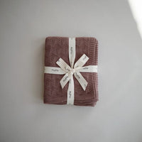 Knitted Honeycomb Baby Blanket (Desert Rose) Mushie Lil Tulips