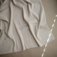 Knitted Ribbed Baby Blanket (Beige Melange) Mushie Lil Tulips