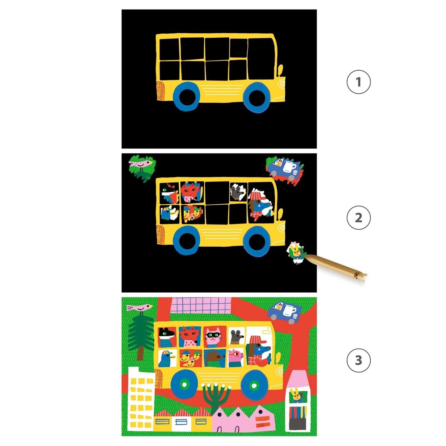 Learning about Vehicles Scratch Cards Djeco Lil Tulips