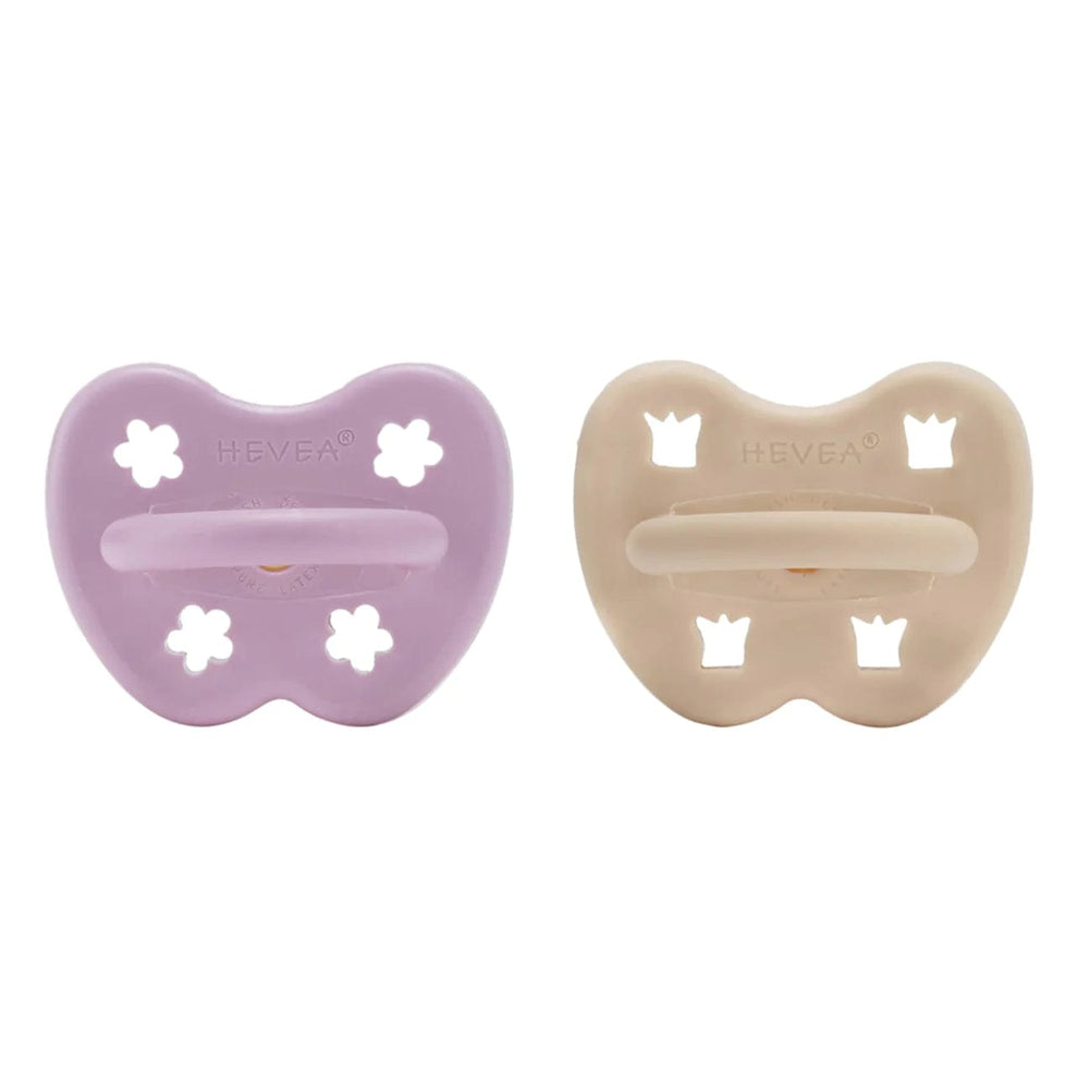Light Orchid & Sandy Nude Round Pacifier 2 Pack (3-36 Months) Hevea Hevea Lil Tulips