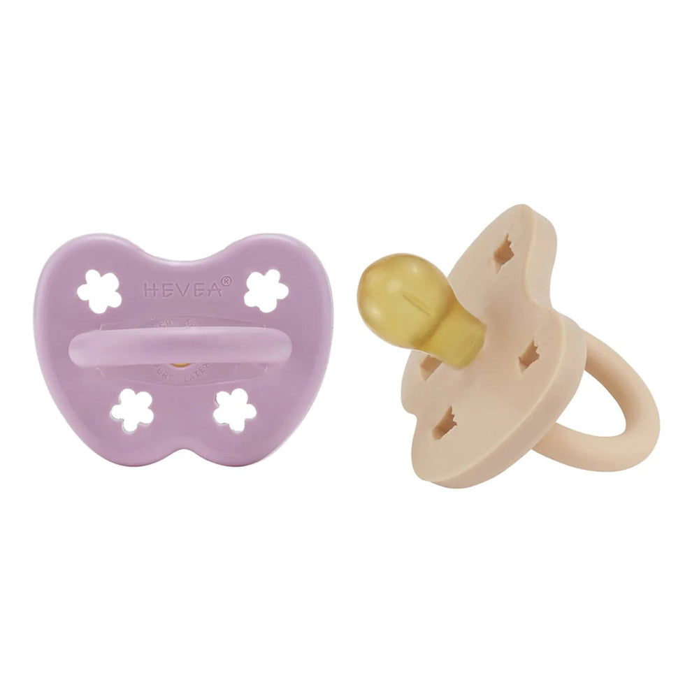 Light Orchid & Sandy Nude Round Pacifier 2 Pack (3-36 Months) Hevea Hevea Lil Tulips