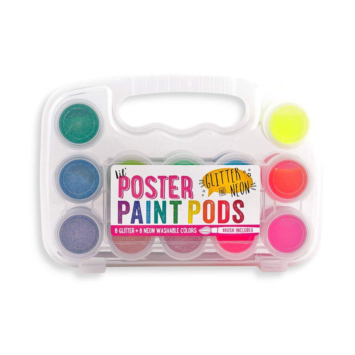 Lil' Paint Pods Neon & Glitter Poster Paint - Set of 12 OOLY Lil Tulips