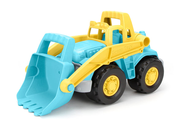 Yellow and turquoise Green Toys Loader Truck with front scoop