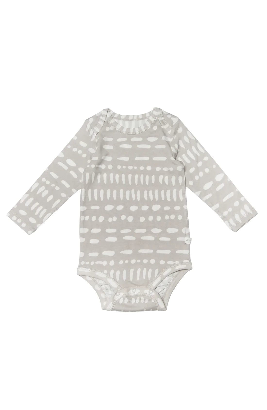 Long Sleeve Bodysuit - Grey Mudcloth LouLou Lollipop Lil Tulips