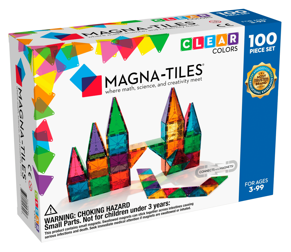 Magna-Tiles® Clear Colors 100 Piece Set Magna-Tiles Lil Tulips