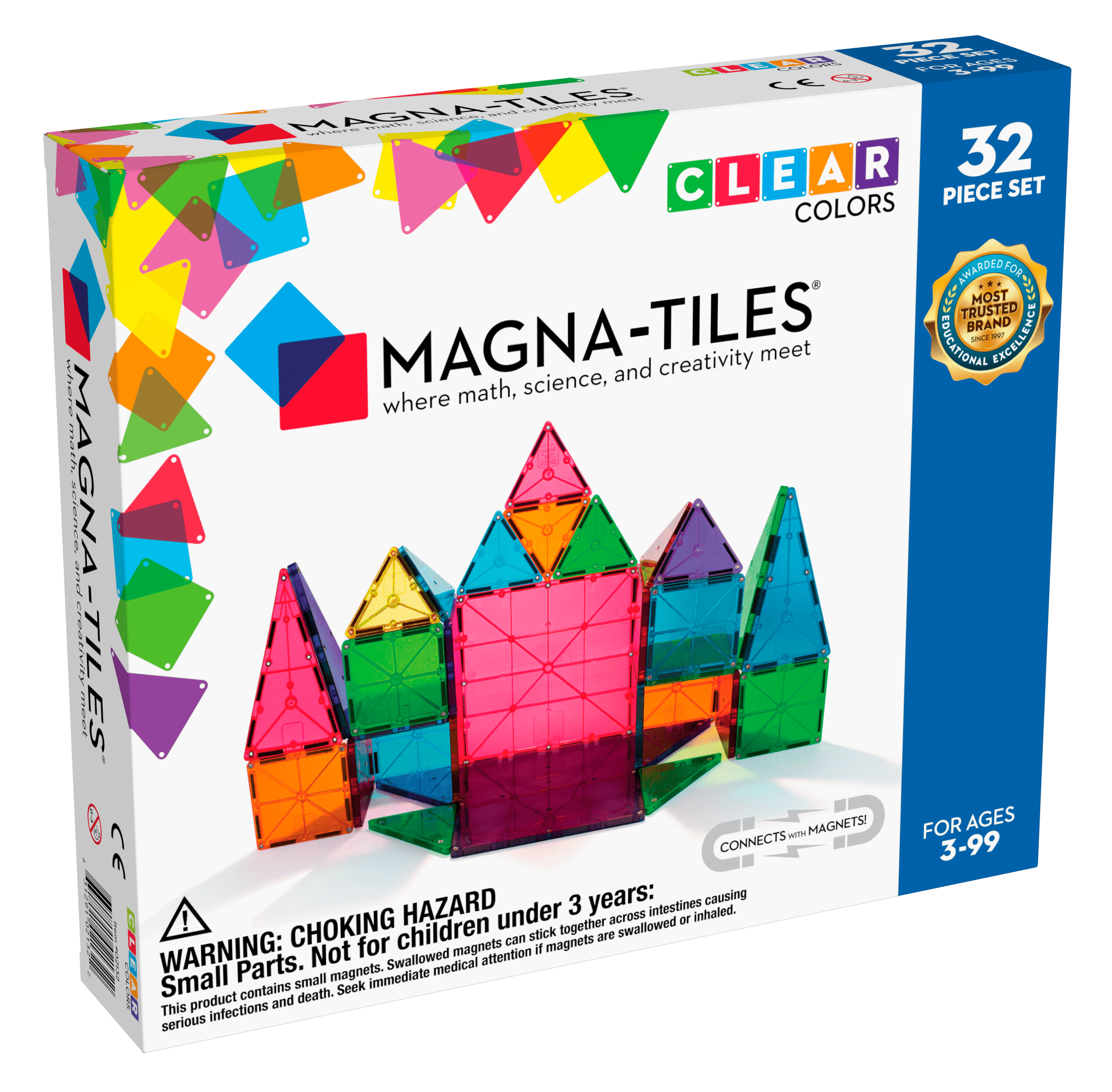 Magna-Tiles® Clear Colors 32 Piece Set Magna-Tiles Lil Tulips