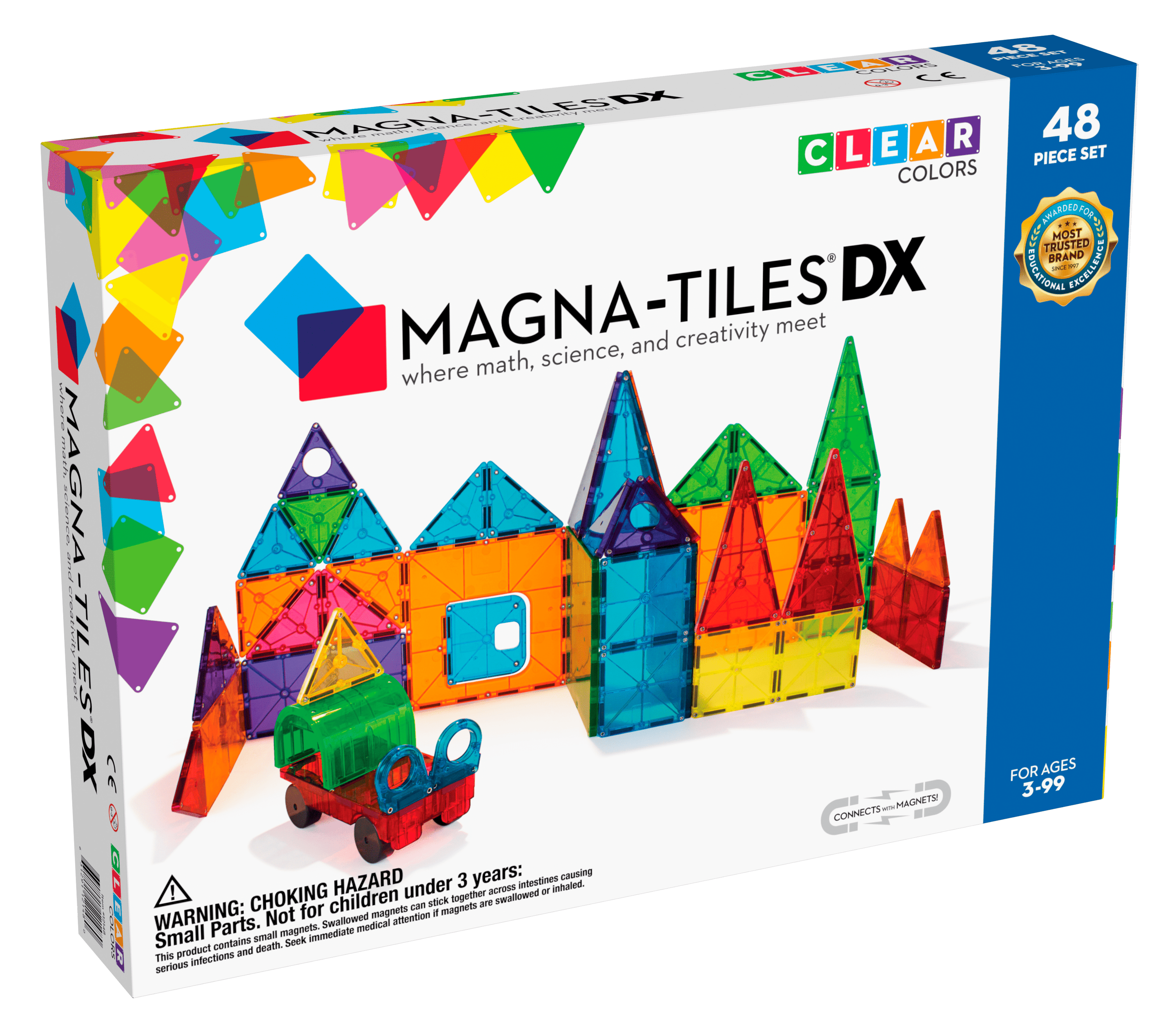 Magna-Tiles® Clear Colors 48 Piece Deluxe Set Magna-Tiles Lil Tulips