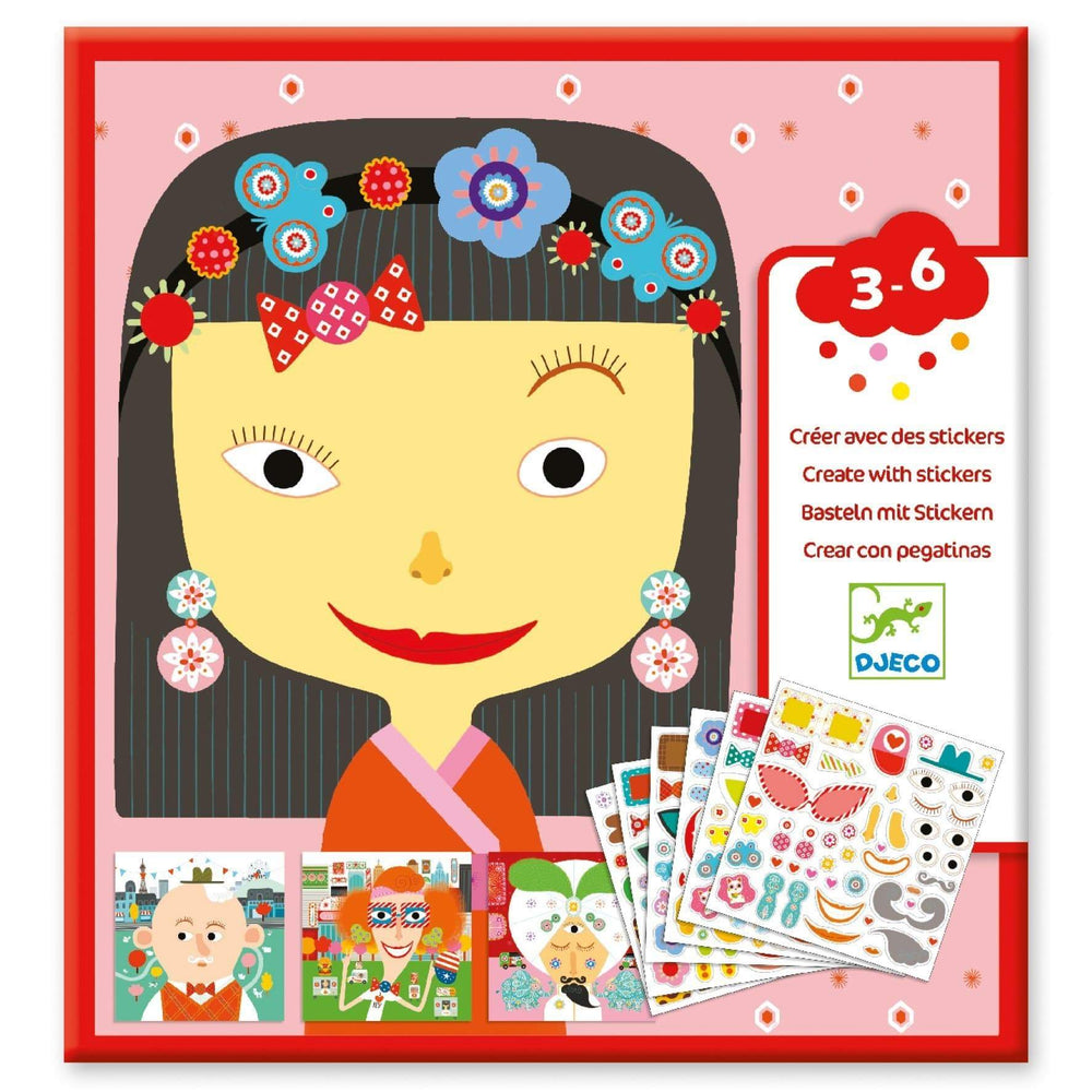 Make-A-Face Sticker Collage Activity Djeco Lil Tulips