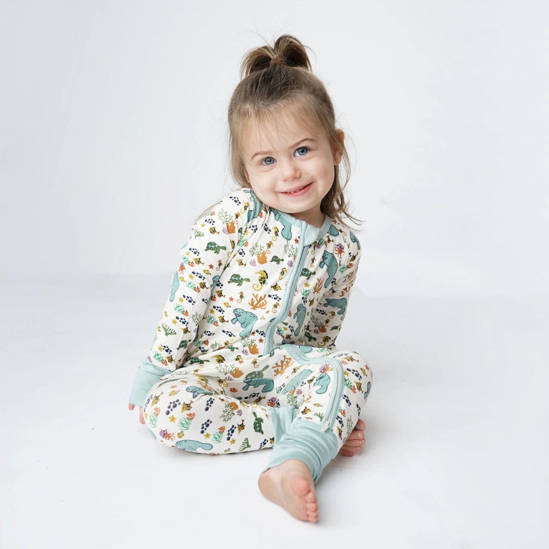 Manatee Bamboo Baby Convertible Romper Pajama Emerson and Friends Baby & Toddler Clothing Lil Tulips
