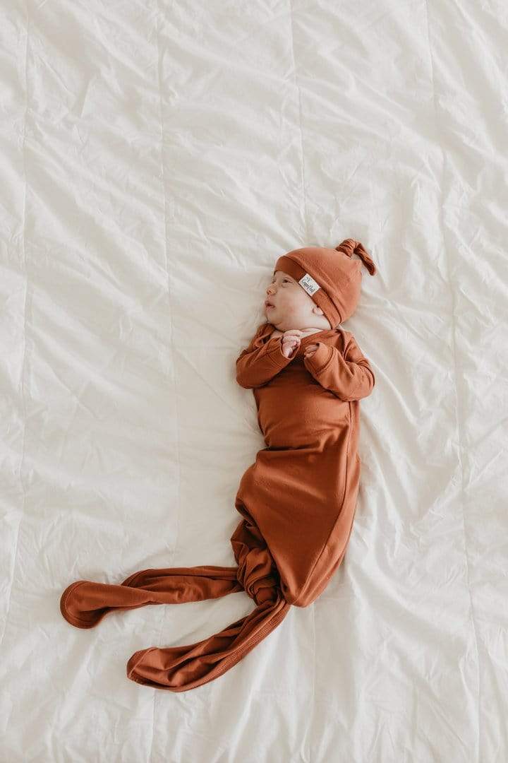 Moab Newborn Knotted Gown Copper Pearl