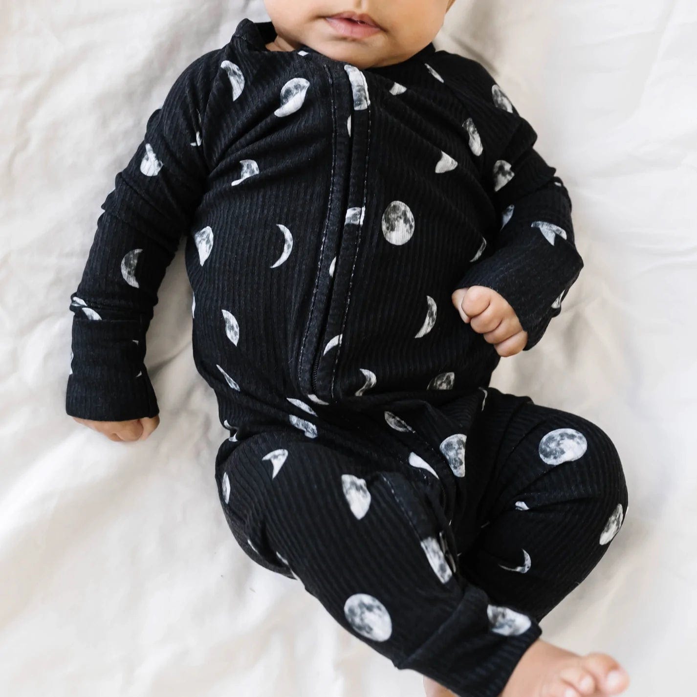 Moon Phases Ribbed Zip Romper Brave Little Ones Lil Tulips